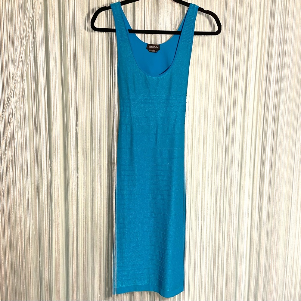 Bebe Ribbed Cut Out Midi Dress